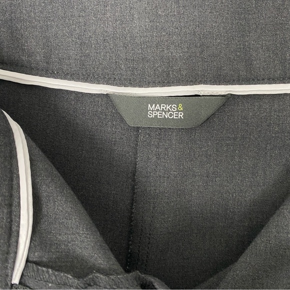 Marks & Spencer Dress Pants Womens Sz 12 Long Charcoal Grey Straight Leg Trouser - Picture 5 of 11